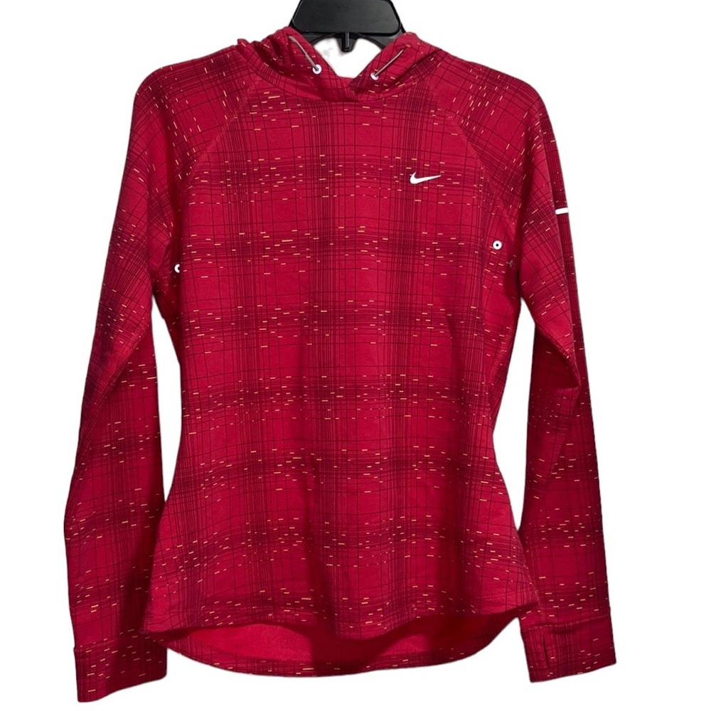 Nike Running Dri-fit PinK Hooded Long Sleeve Athletic Jacket 3M Reflective Sz M